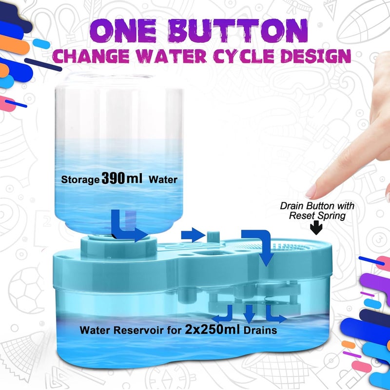 ACGASK 3-in-1 Paint Brush Cleaner Cup – Water Recycling Rinser with Holder & Palette | Multifunctional Acrylic Paint Water Cup for Kids & Artists | Art Supplies for Painting Station，Blue - Image 3